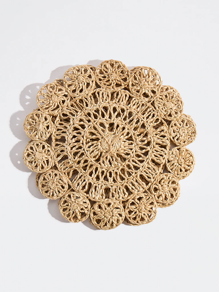 Westside Home Beige Woven-Textured Placemats (Set of 2)