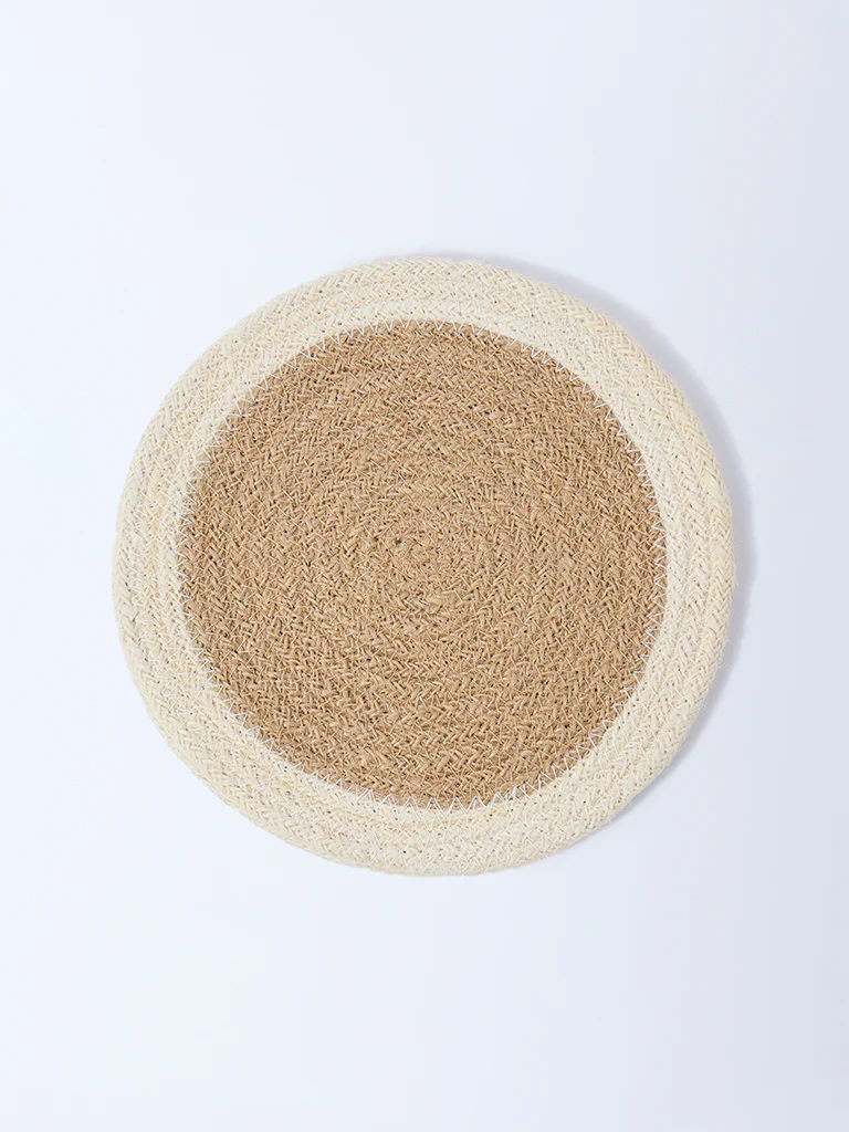 Westside Home Beige Woven-Textured Trivets (Set of 2)