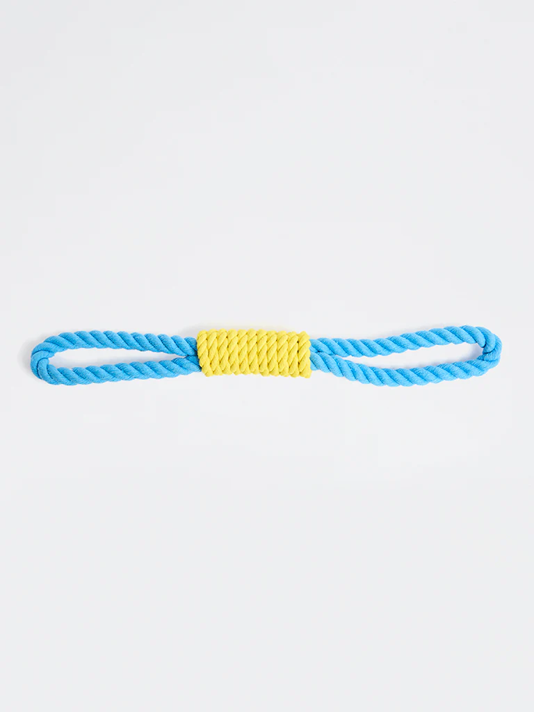 Westside Home Blue And Yellow Twisted Loop Rope Pet Toy - Image 3