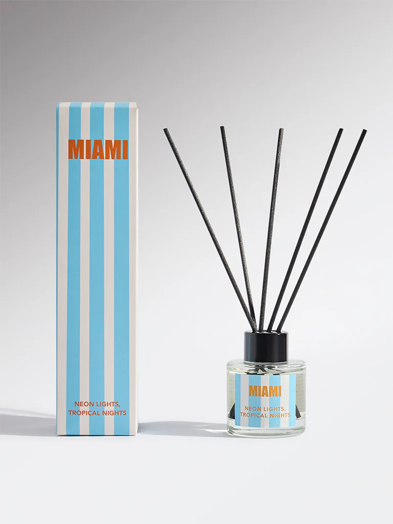 Westside Home Blue Miami Fragrance Diffuser with Five Reed Sticks