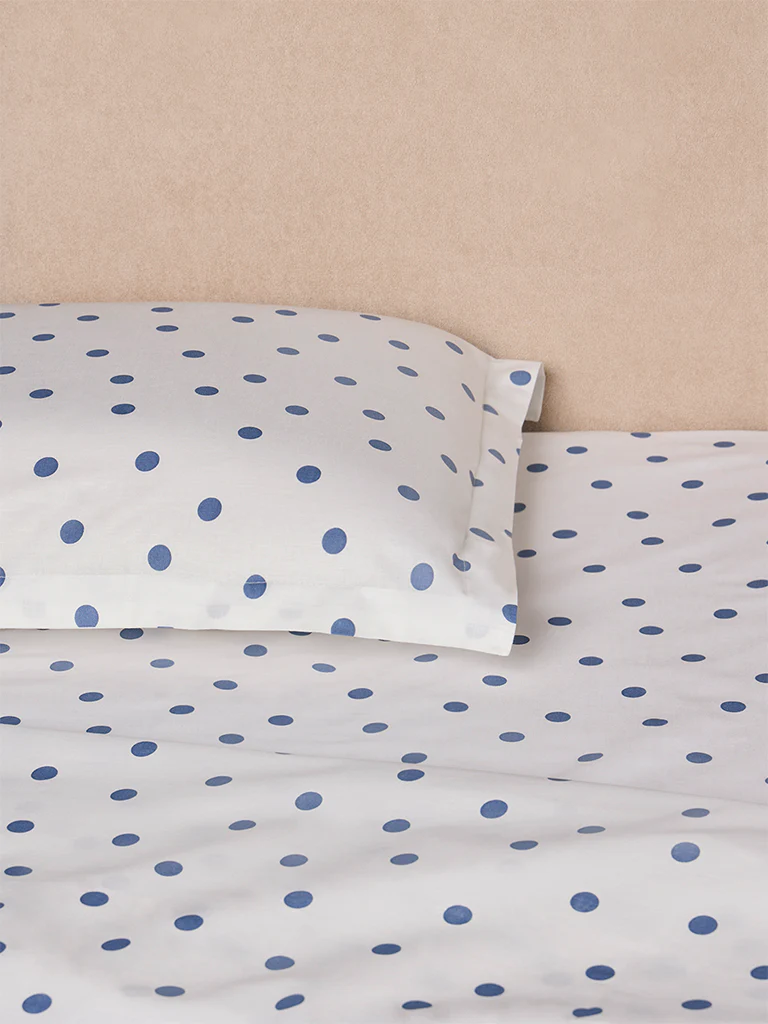 Westside Home Blue Polka Dot King Bed Sheet Set