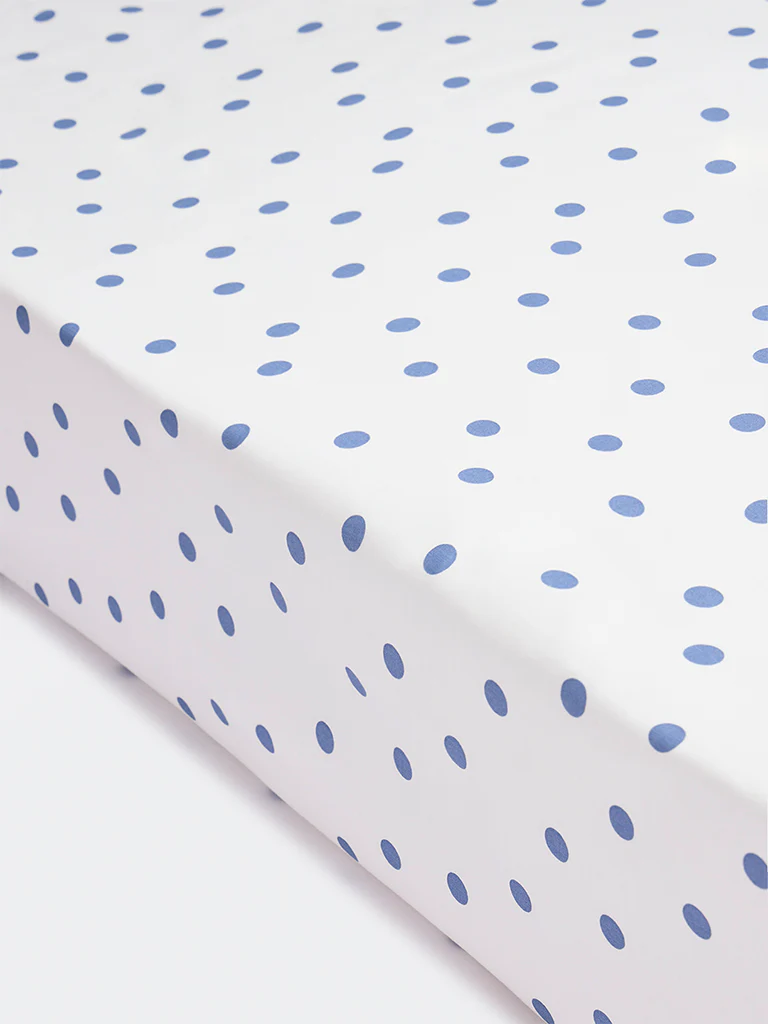 Westside Home Blue Polka Dot King Bed Sheet Set - Image 2