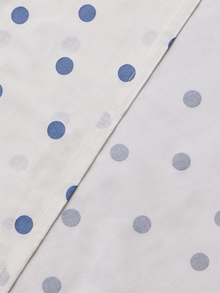 Westside Home Blue Polka Dot Queen Bed Sheet Set - Image 3