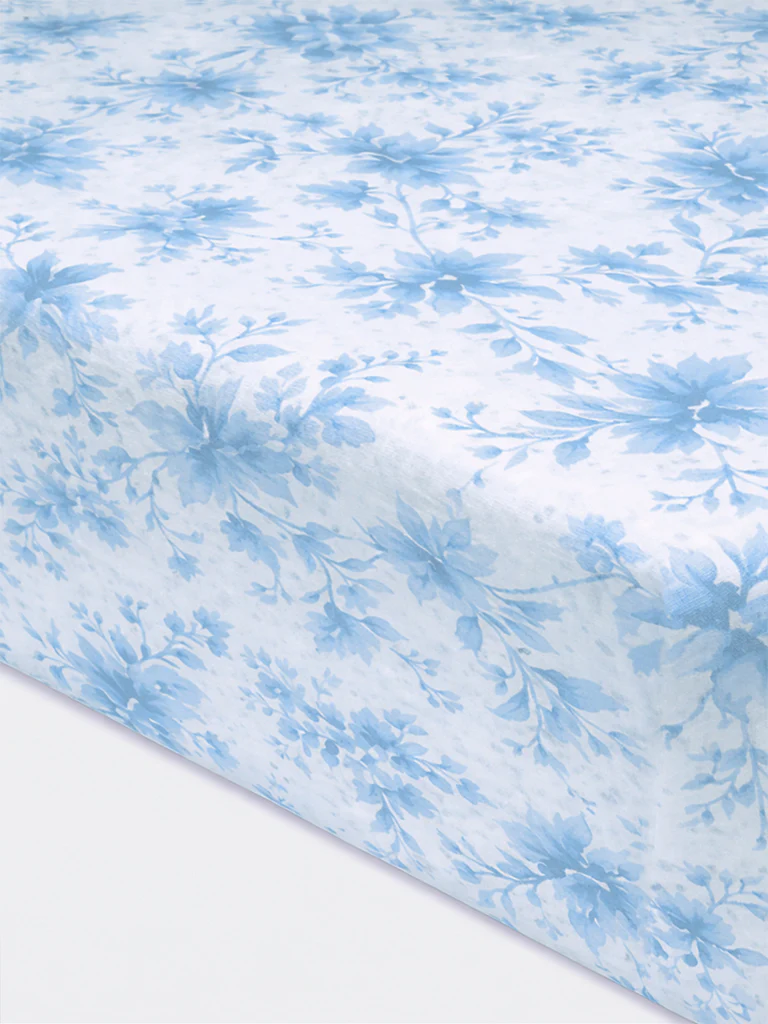 Westside Home Blue Printed Reversible Queen Bed Comforter - Image 3