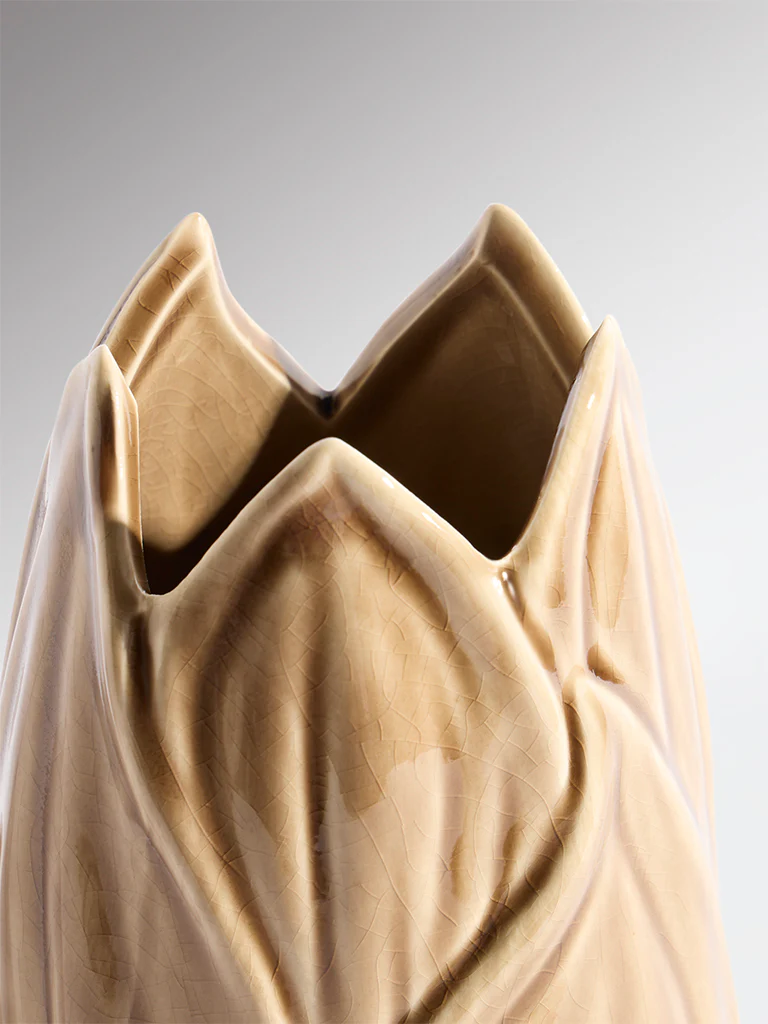 Westside Home Brown Ceramic Artichoke Planter - Image 3