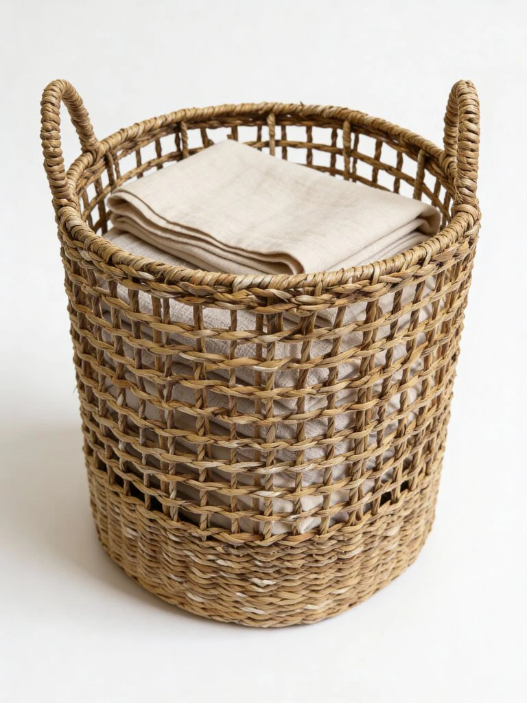 Westside Home Brown Open Weave Bucket Basket