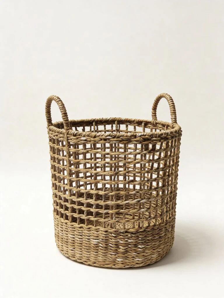 Westside Home Brown Open Weave Bucket Basket - Image 2