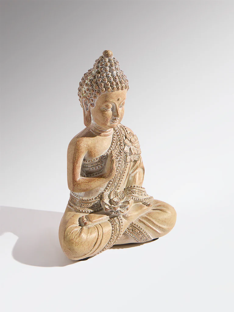 Westside Home Brown Resin Sitting Buddha Decorative Object - Image 2