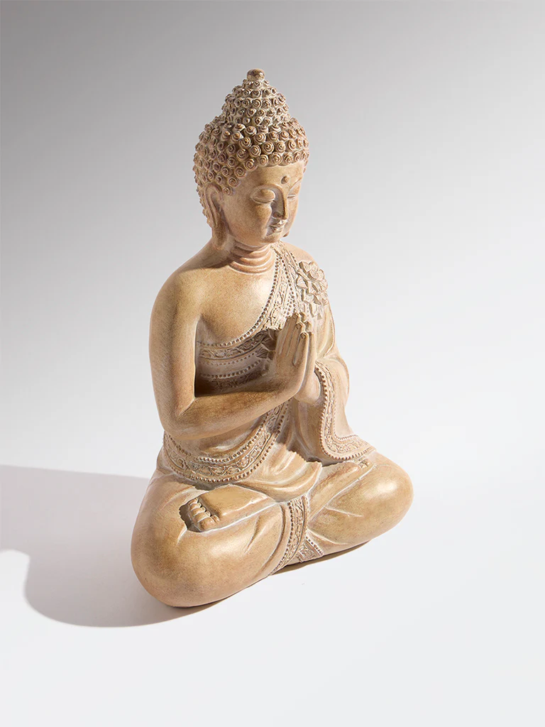 Westside Home Brown Resin Sitting Buddha Decorative Object - Image 2