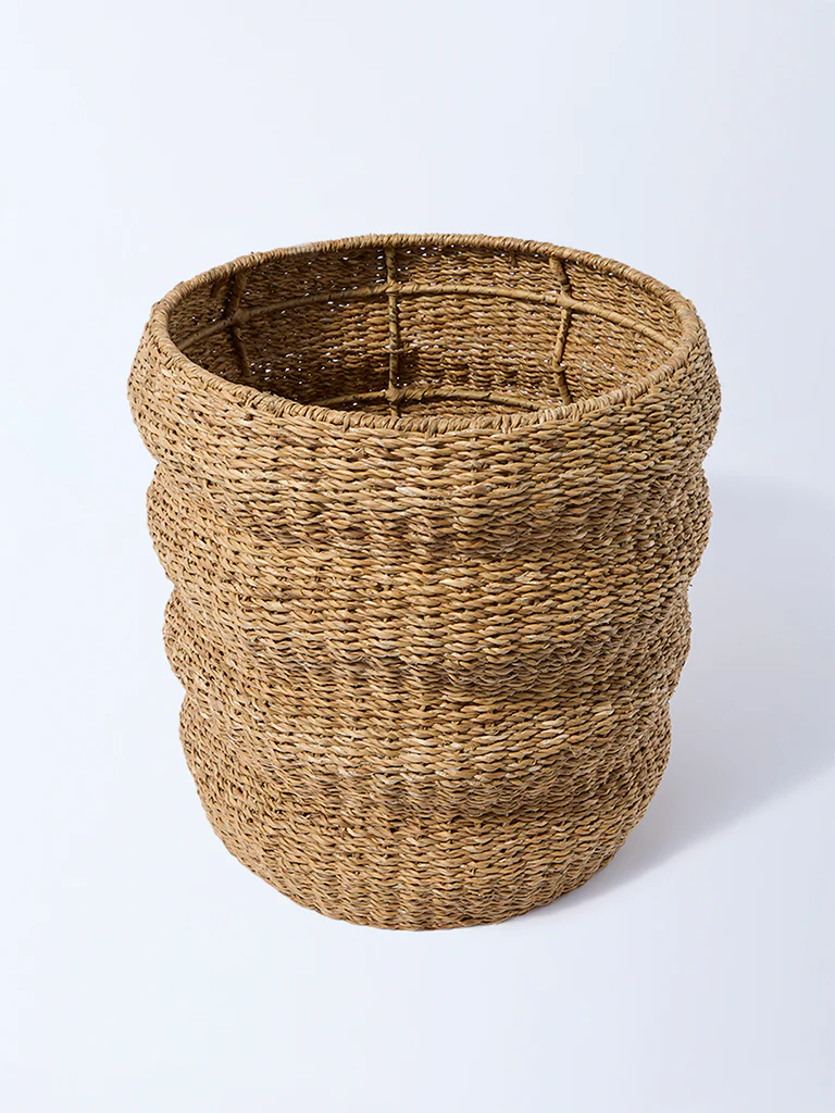 Westside Home Brown Seagrass Wired Planter - Large - Image 2