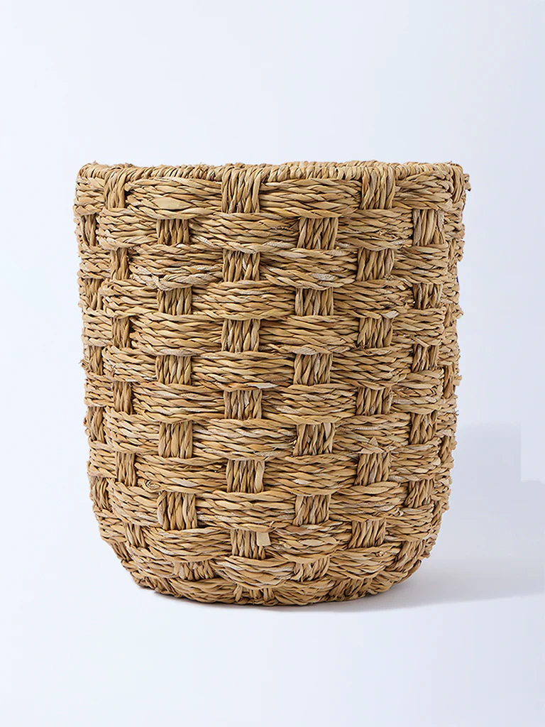 Westside Home Brown Seagrass Woven Planter - Medium
