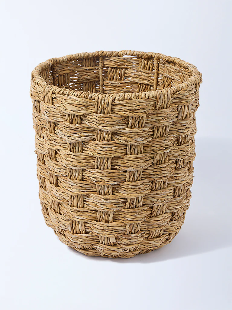 Westside Home Brown Seagrass Woven Planter - Medium - Image 2
