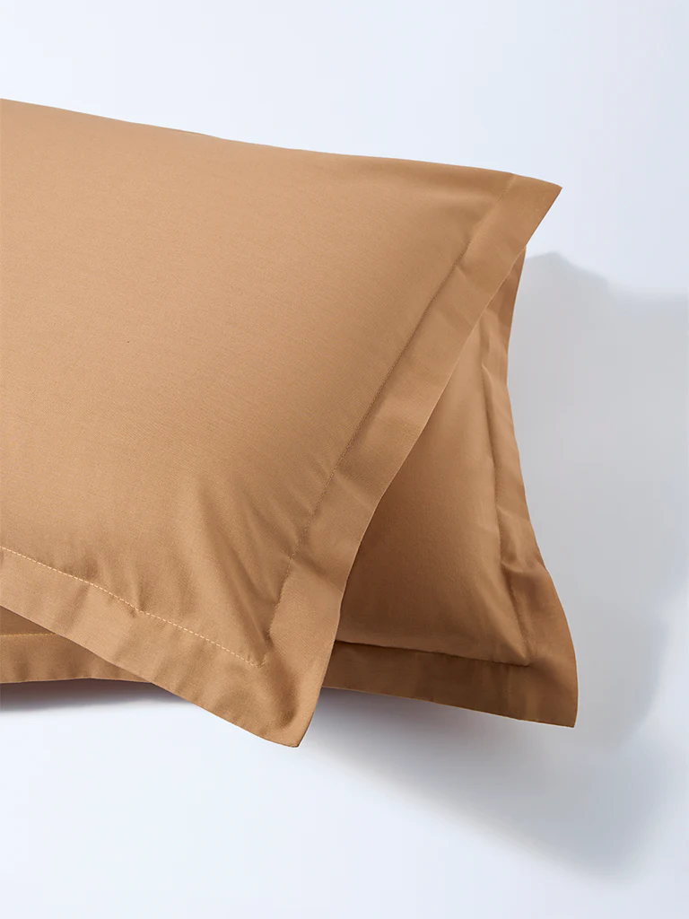 Westside Home Brown Solid Pillowcases (Set of 2) - Image 2