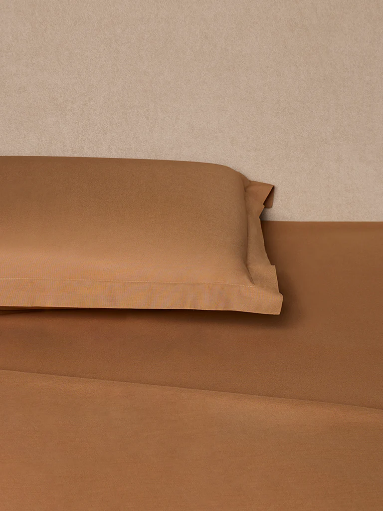 Westside Home Brown Solid Queen Bed Sheet Set