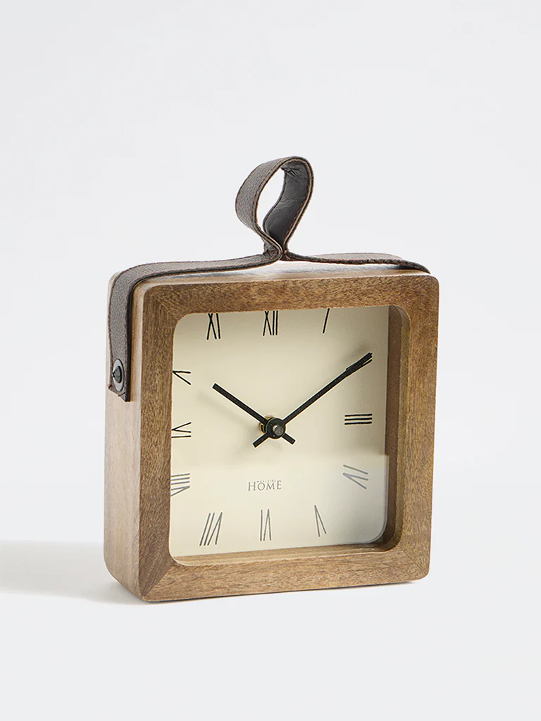 Westside Home Brown Square Table Clock - Image 3