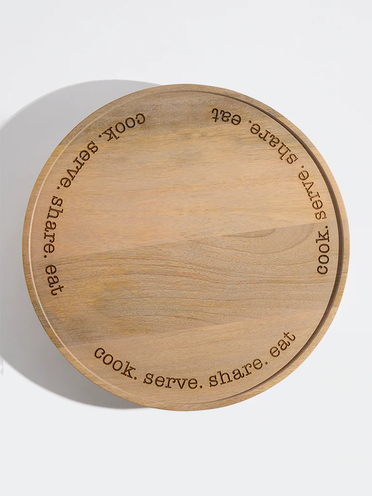 Westside Home Brown Text Design Lazy Susan - Image 2