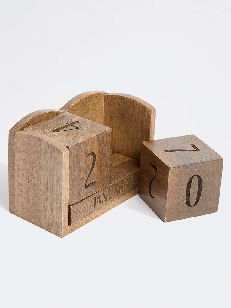 Westside Home Brown Wooden Desk Calendar - Image 3