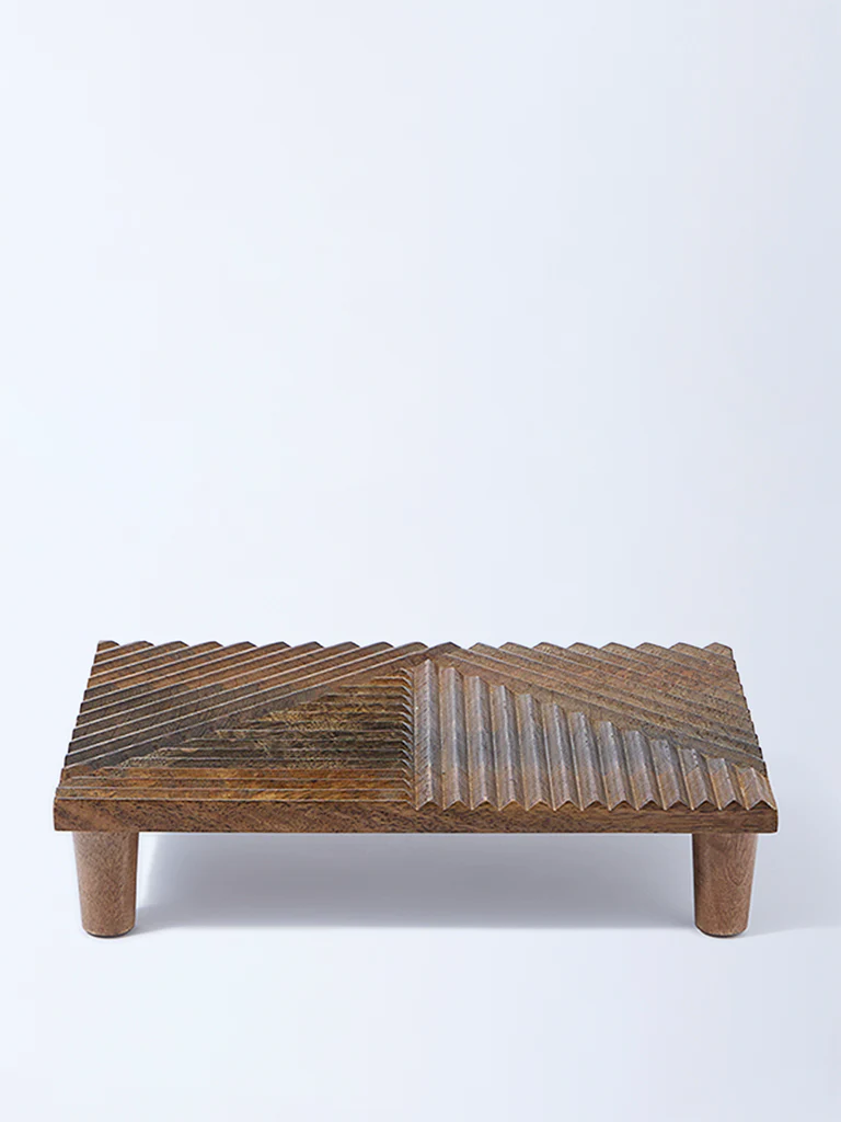Westside Home Brown Wooden Grooved Riser