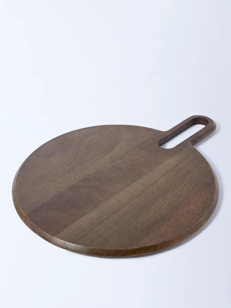 Westside Home Brown Wooden Round Chopper - Image 2