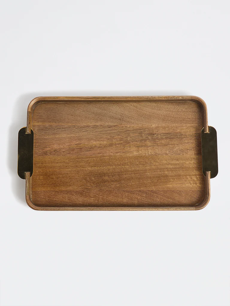 Westside Home Brown Wooden Serving Tray - Large