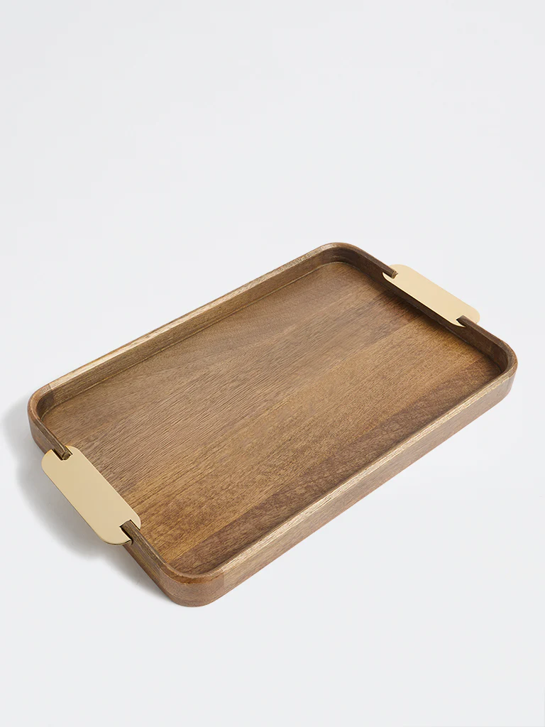 Westside Home Brown Wooden Serving Tray - Large - Image 2