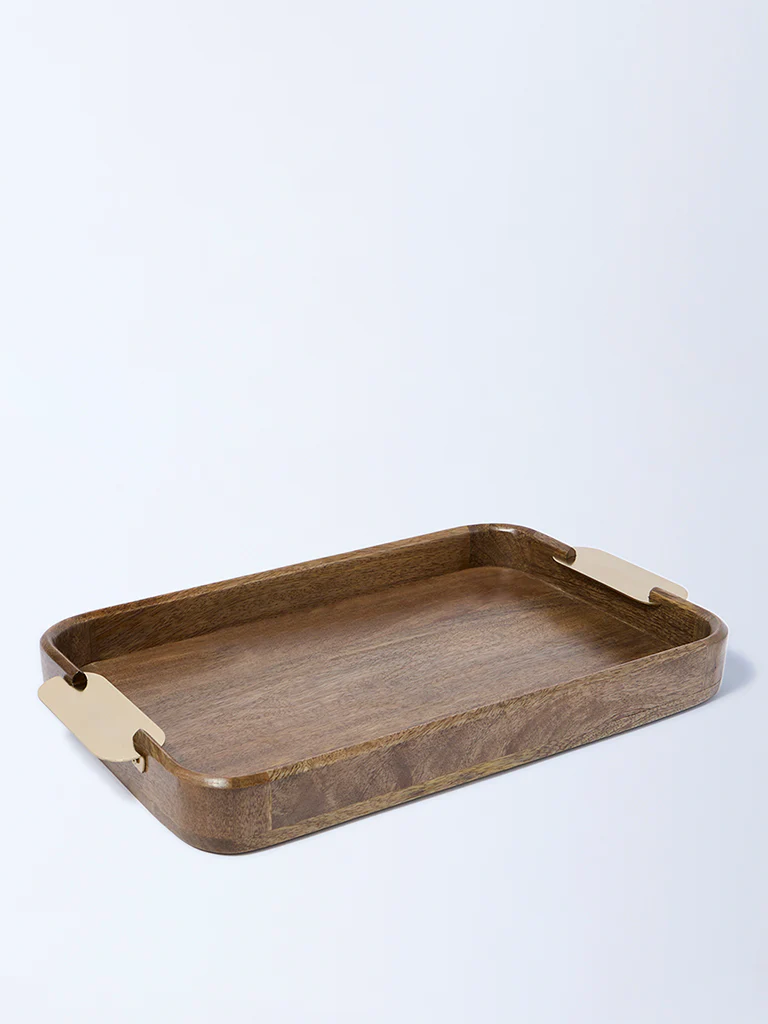 Westside Home Brown Wooden Serving Tray - Small - Image 2
