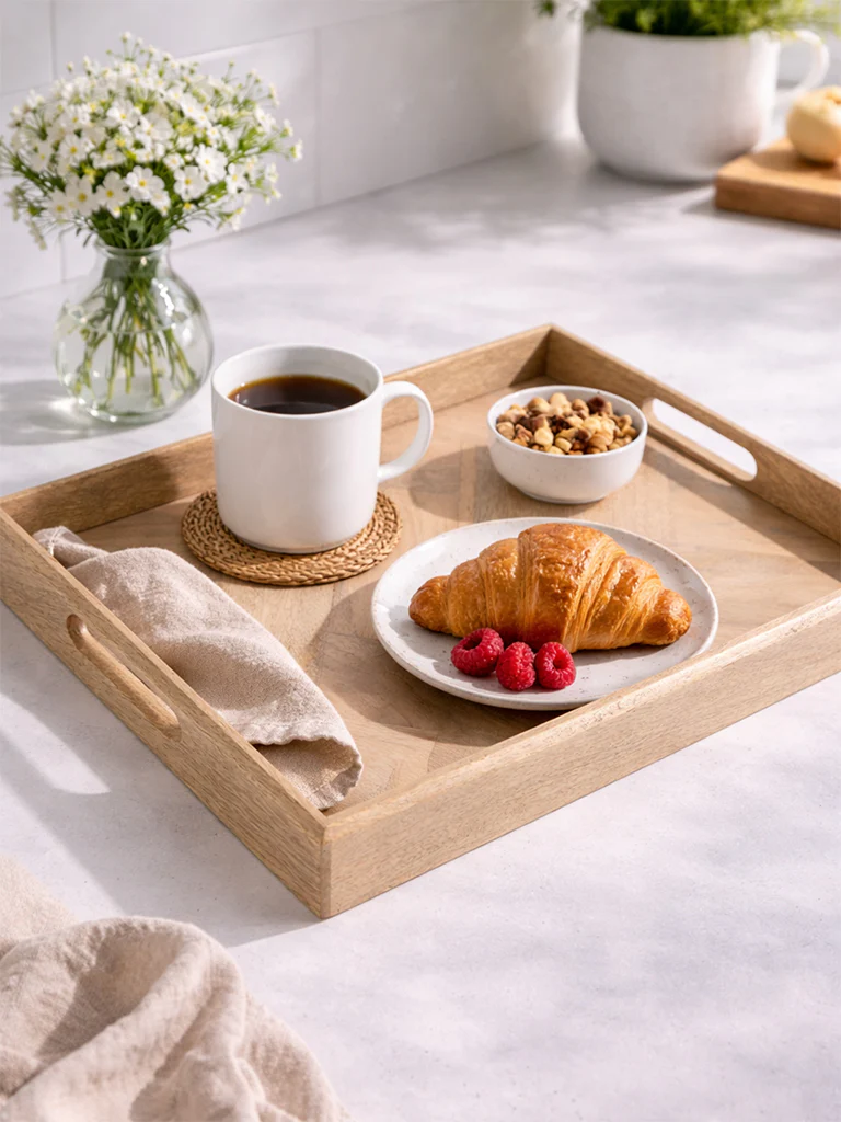 Westside Home Brown Zigzag Wooden Tray
