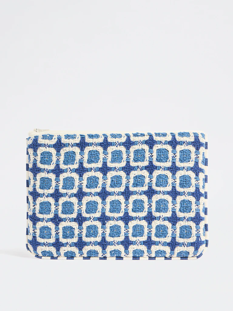 Westside Home Checks Embroidered Pouch