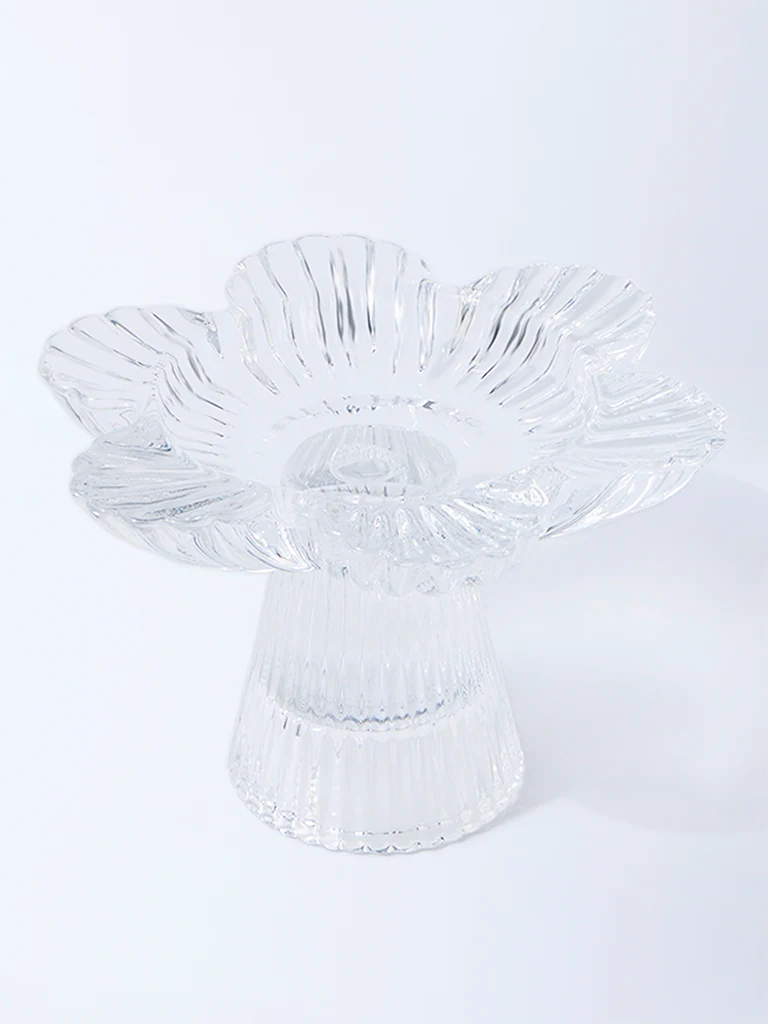 Westside Home Clear Glass Flower Votive Candle Holder - Image 2