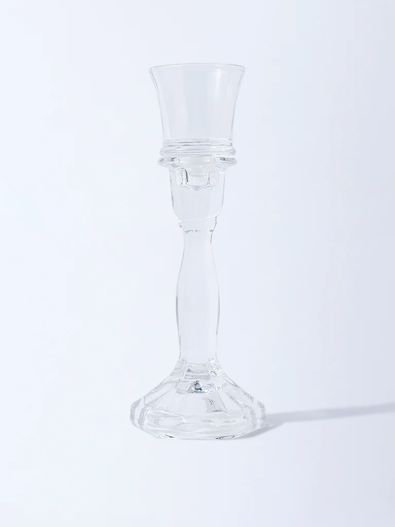 Westside Home Clear Glass Tapered Tealight Candle Holder - Large