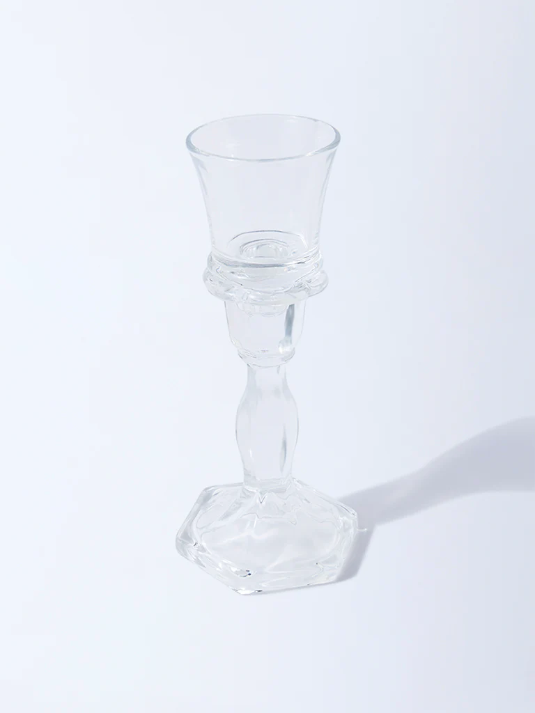 Westside Home Clear Glass Tapered Tealight Candle Holder - Small - Image 2