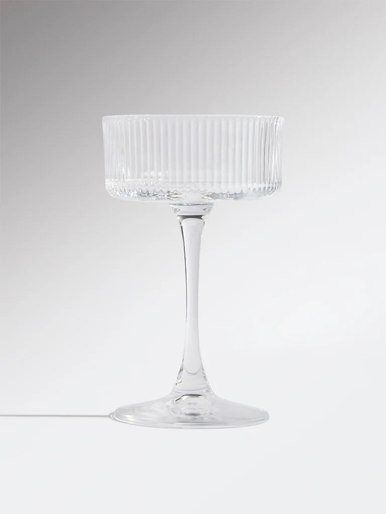 Westside Home Clear Textured Coupe Wine Glass - Image 2
