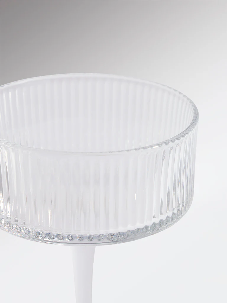 Westside Home Clear Textured Coupe Wine Glass - Image 4