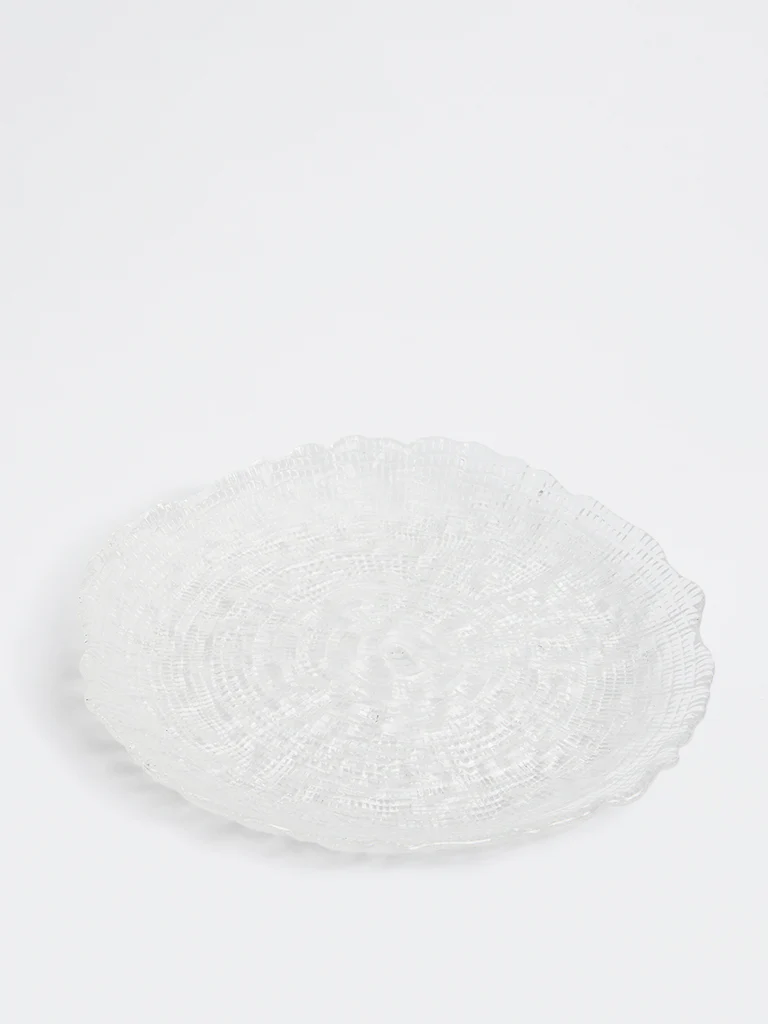 Westside Home Clear Textured Glass Plate - Medium - Image 2
