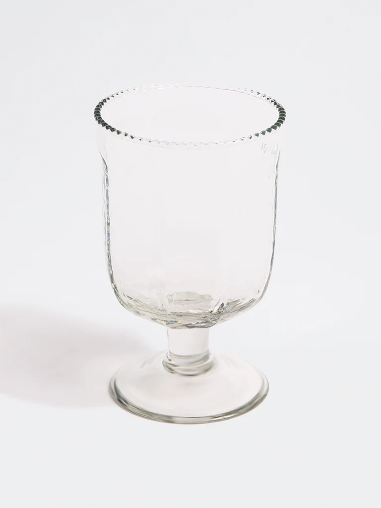 Westside Home Clear Textured Stem Wine Glass - Image 2