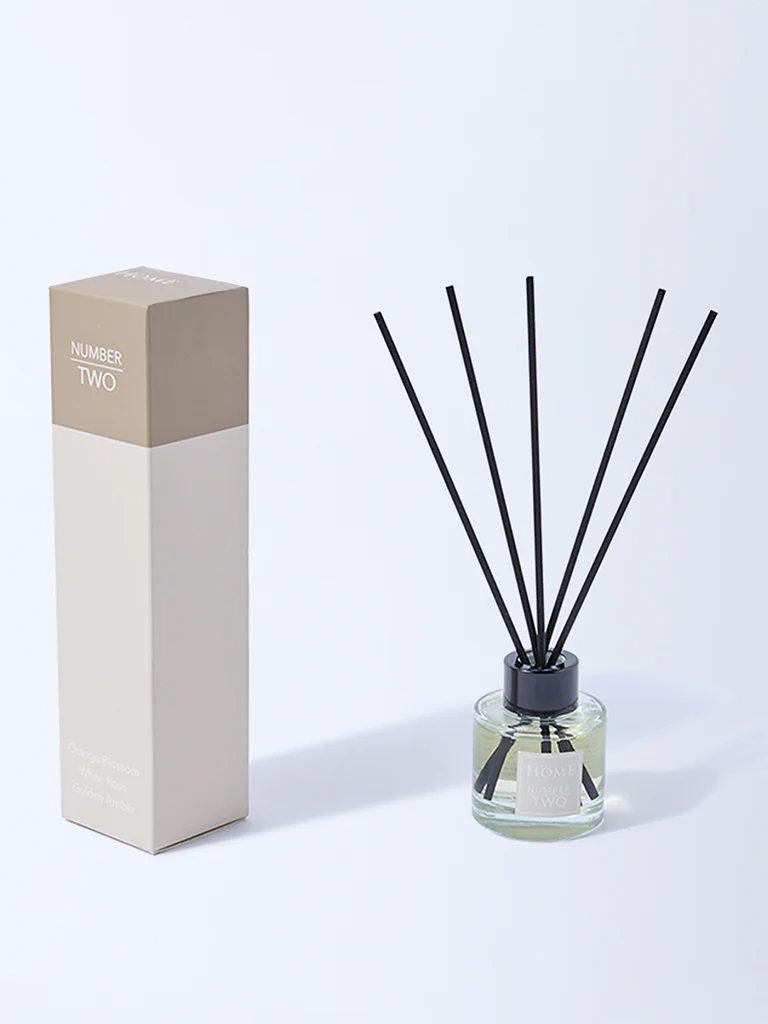 Westside Home Clear White Amber Fragrance Diffuser with Five Reed Sticks