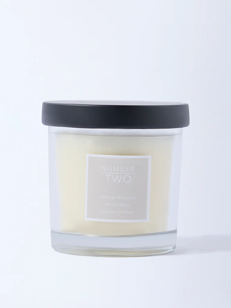 Westside Home Clear White Amber Scented Glass Candle