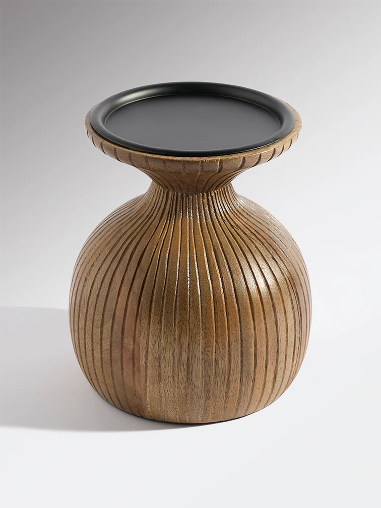 Westside Home Dark Brown Gothic Wooden Candle Holder