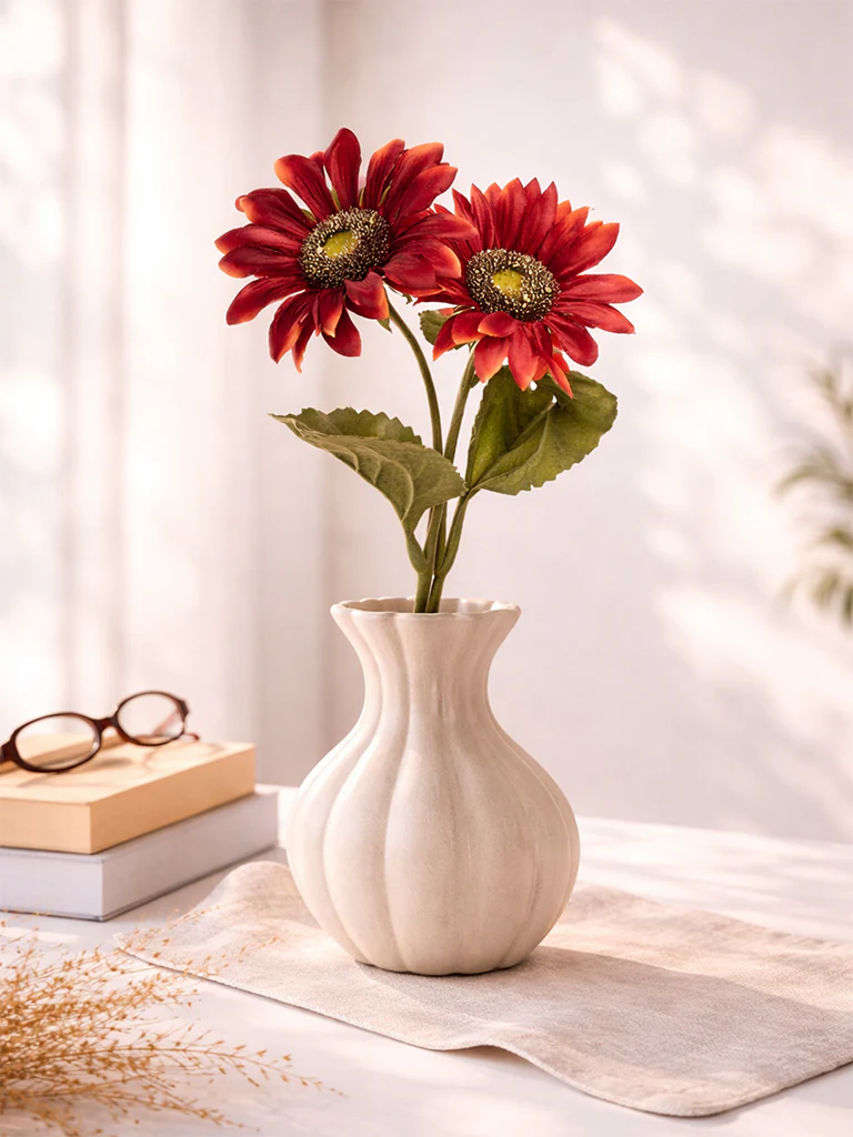 Westside Home Dark Orange Artificial Sunflower Plant