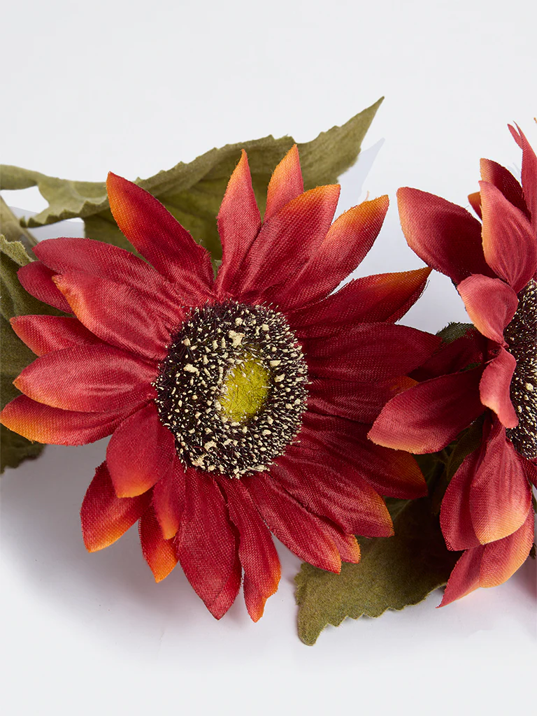 Westside Home Dark Orange Artificial Sunflower Plant - Image 3