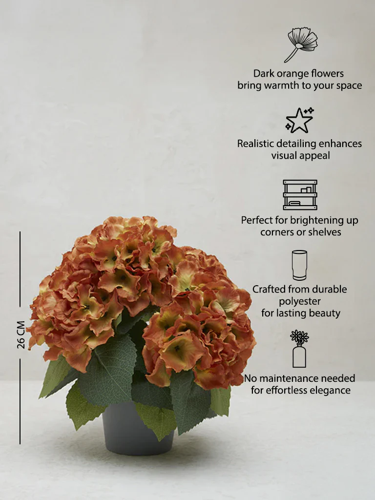 Westside Home Dark Orange Potted Flower - Image 5