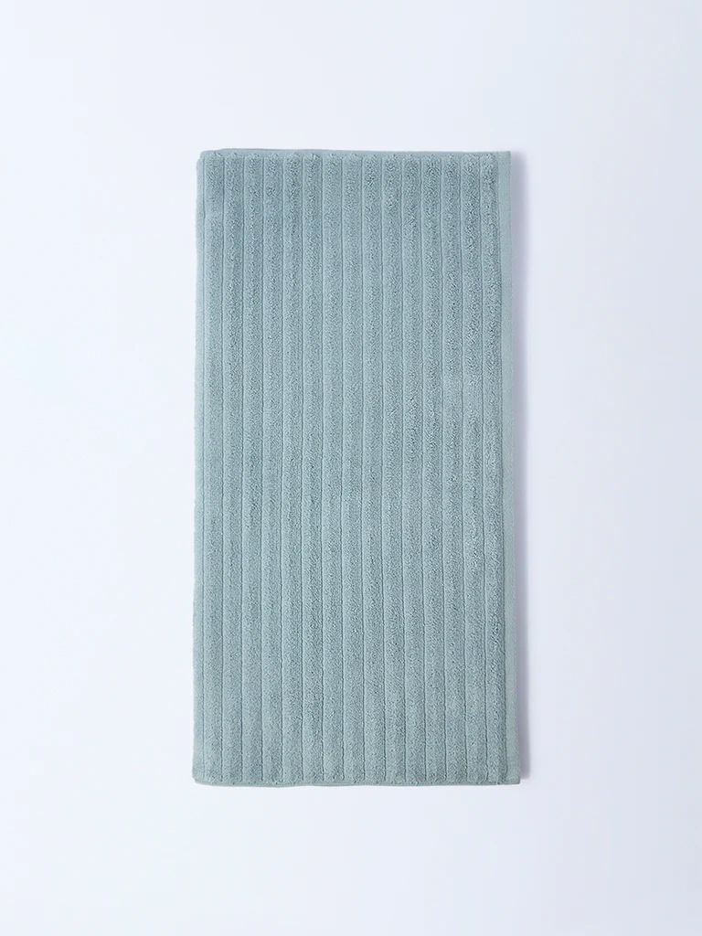 Westside Home Dusty Blue Self-Striped Bath Sheet