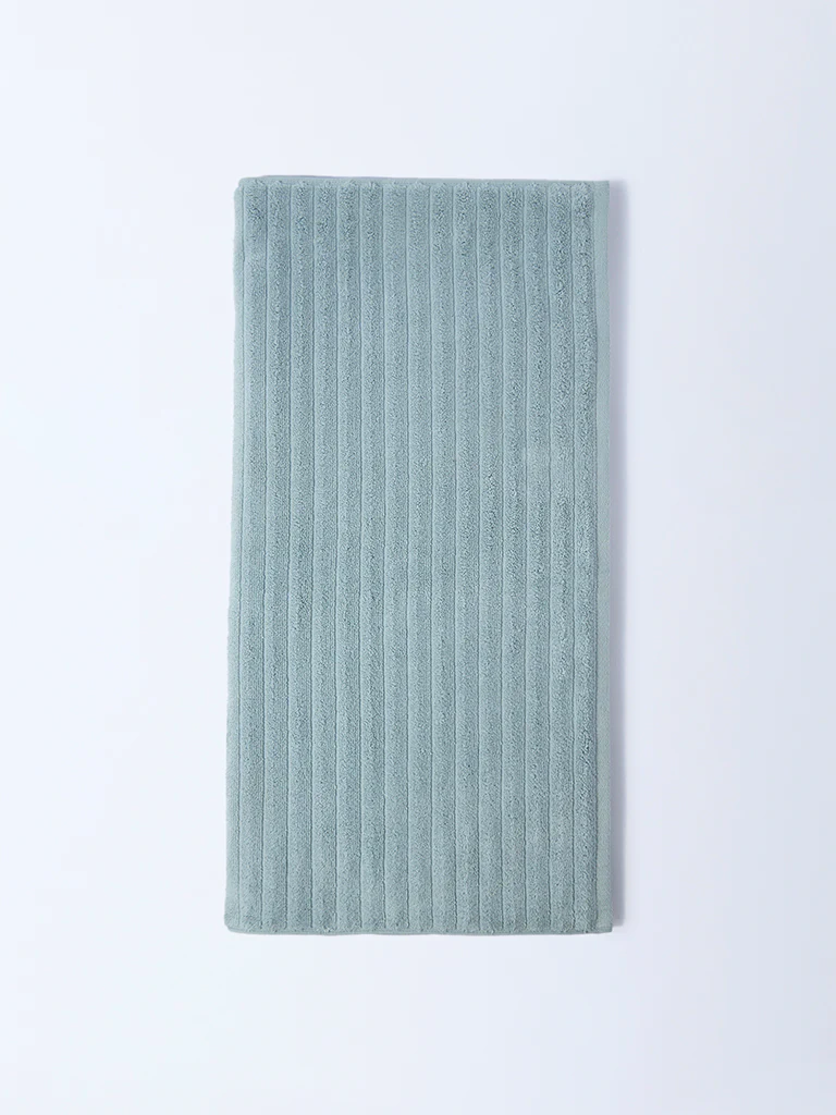 Westside Home Dusty Blue Self-Striped Bath Towel