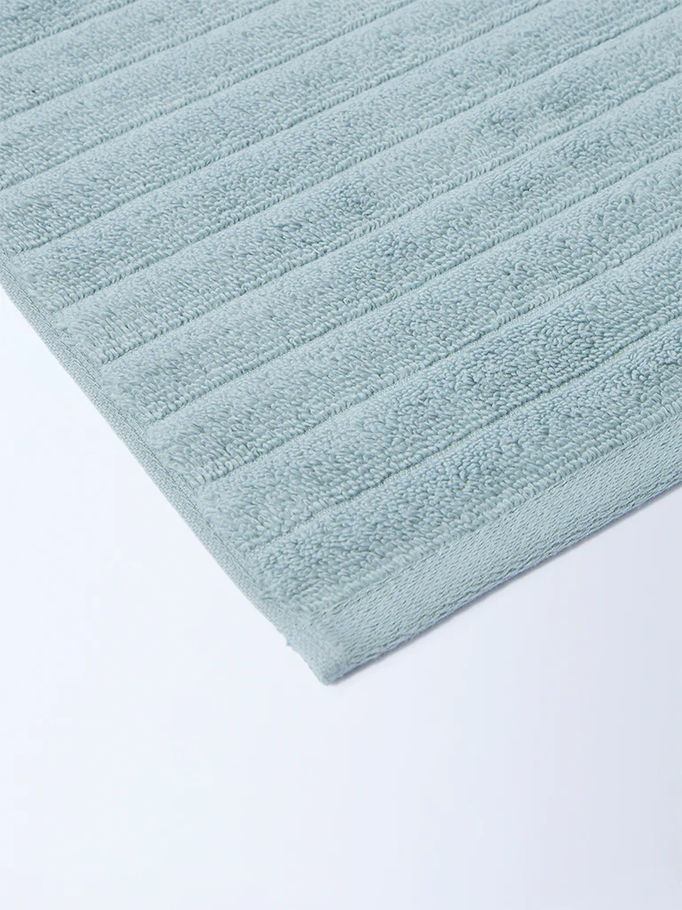 Westside Home Dusty Blue Self-Striped Bath Towel - Image 3
