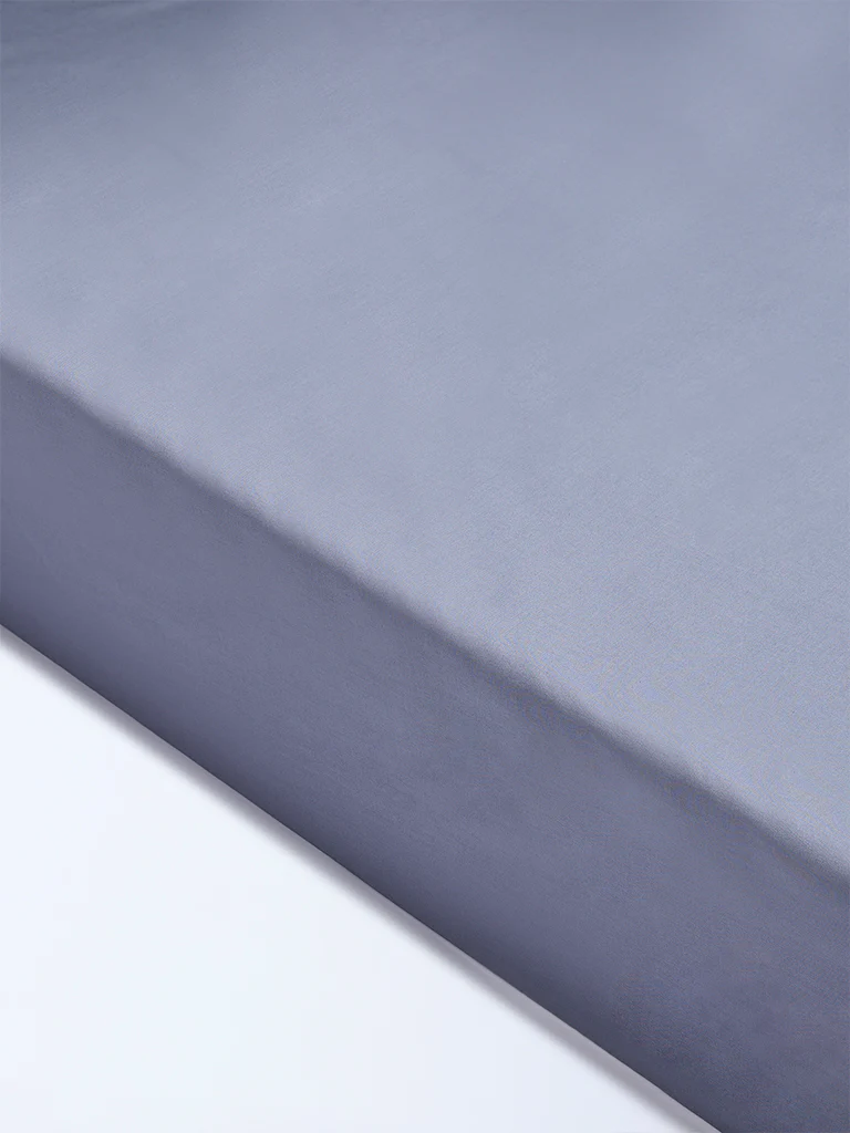 Westside Home Dusty Blue Solid King Bed Sheet Set - Image 2