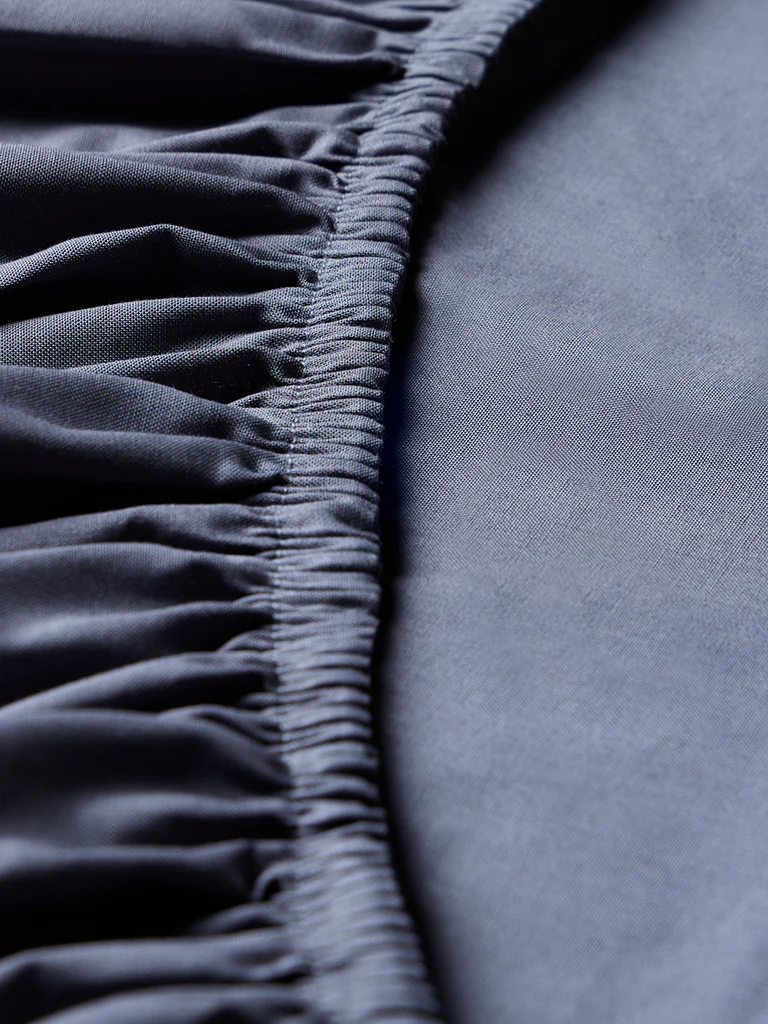 Westside Home Dusty Blue Solid Queen Bed Sheet Set - Image 3