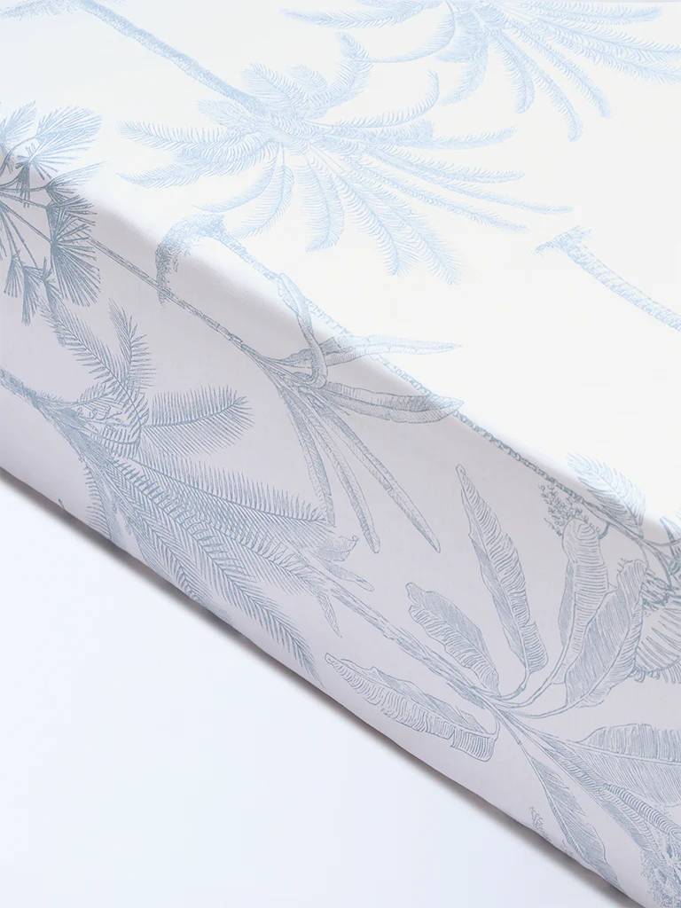 Westside Home Dusty Blue Tropical-Inspired King Bed Sheet Set - Image 2