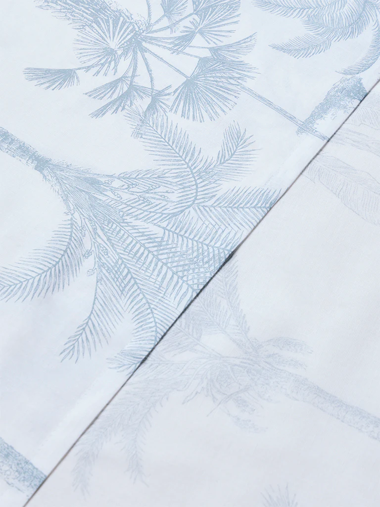 Westside Home Dusty Blue Tropical-Inspired Queen Bed Sheet Set - Image 3