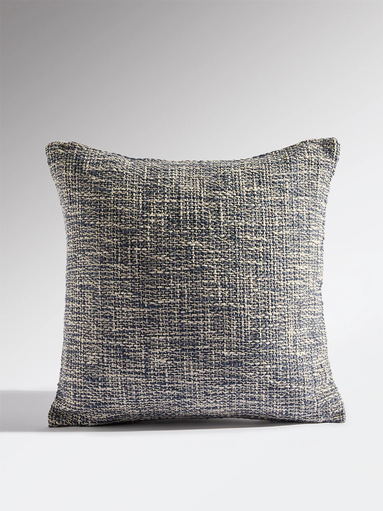 Westside Home Dusty Blue Woven-Textured Cushion Cover - Image 2