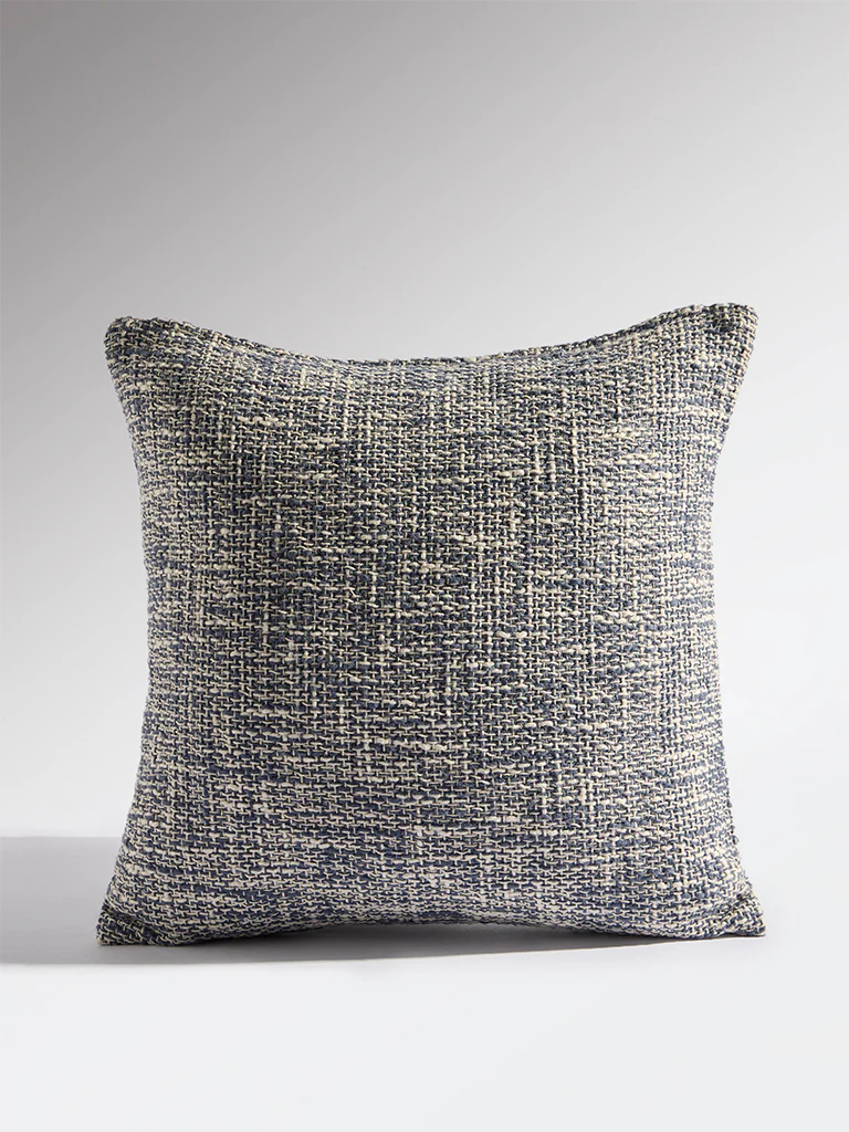 Westside Home Dusty Blue Woven-Textured Cushion Cover - Image 3